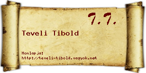 Teveli Tibold névjegykártya